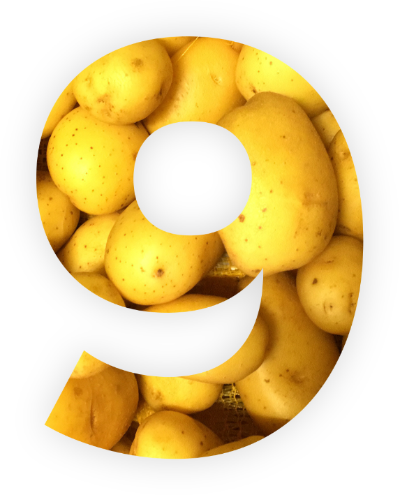 Chiffre 9 en pommes de terre - L'Armance